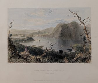 Steel engraving titled "Crow-Nest From Bull Hill. (Hudson River.), 1838