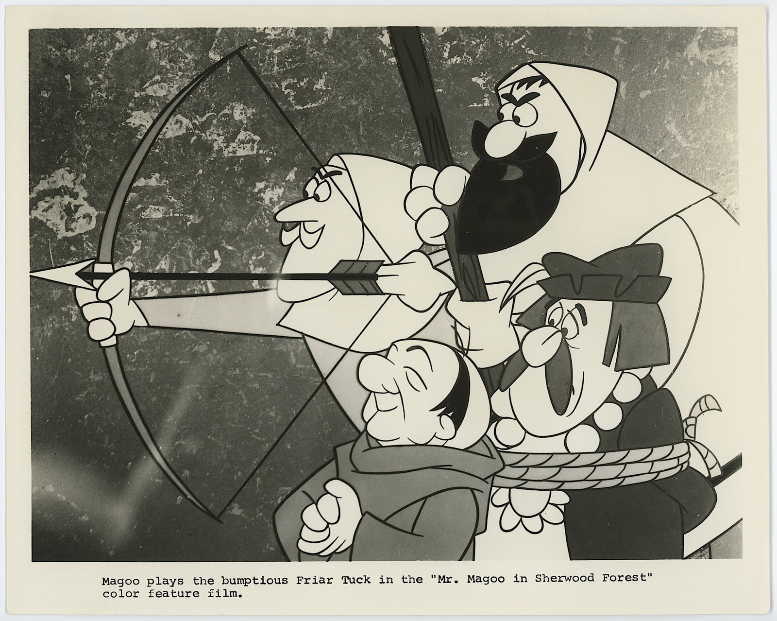 Vintage Movie Photo Film Mr. Magoo in Sherwood Forest: The provenance of this lot is from the a private collector in RI. We have included quality images to show it's actual condition. The dimensions are Approx. 10" x 8". This lot is located in Boca Raton,