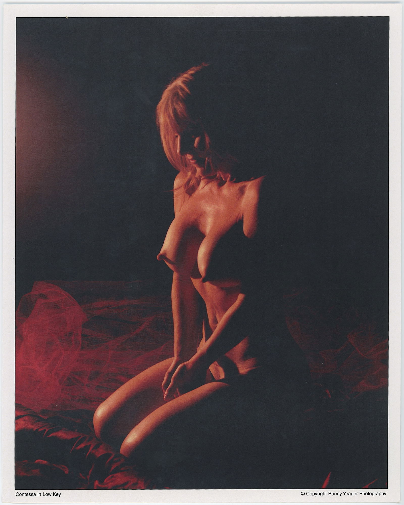 BUNNY YEAGER Vintage Pin Up Litho Model Low Key Nude: This lot is consigned by a collector in RI. The provenance is from Bunny Yeager's estate/archives. Linnea Eleanor "Bunny" Yeager (March 13, 1929 - May 24, 2014) was an American photographer and pin-up