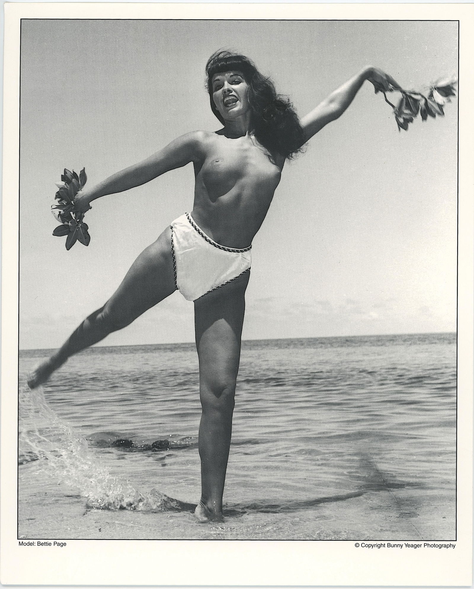 BUNNY YEAGER Vintage Pin Up Litho Model Bettie Page: This lot is consigned by a collector in RI. The provenance is from Bunny Yeager's estate/archives. Linnea Eleanor "Bunny" Yeager (March 13, 1929 - May 24, 2014) was an American photographer and pin-up