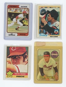 Vintage Set of Four 1970s Topps Collectible Baseball Cards