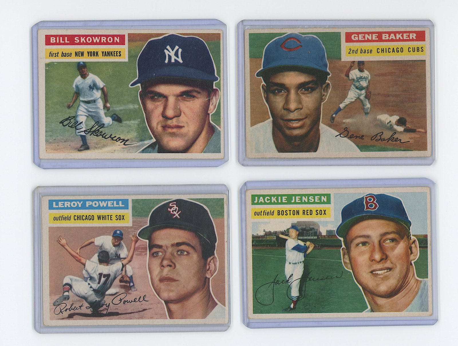 Vintage Set of Four 1956 Topps Collectible Baseball Cards: The provenance is from the estate of a deceased collector in South Florida. We have included quality images to show it's actual condition. This lot is located in Boca Raton, Fl and its shipment will b