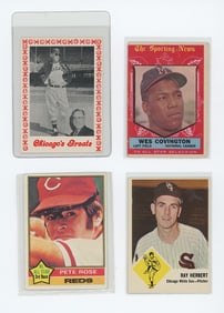 Vintage Set of Four Various Collectible Baseball Cards