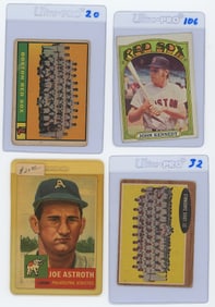 Vintage Set of Four 1960s Topps Collectible Baseball Cards