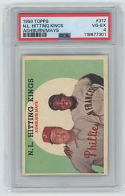 1959 Topps 317 NL Hitting Kings Ashburn/Mays PSA VG-EX 4