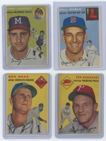Vintage Set of Four 1956 Topps Collectible Baseball Cards