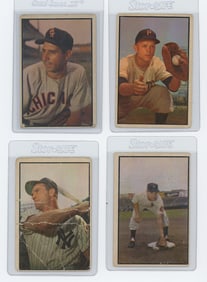 Vintage Set of Four 1953 Bowman Collectible Baseball Cards