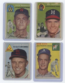 Vintage Set of Four 1958 Topps Collectible Baseball Cards