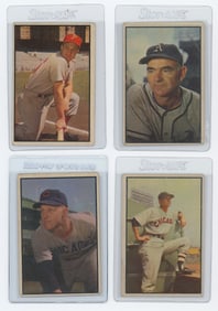 Vintage Set of Four 1953 Bowman Collectible Baseball Cards