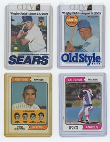 Vintage Set of Four Various Collectible Baseball Cards