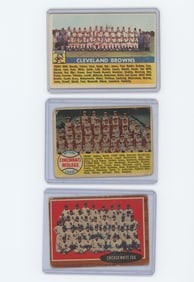 Vintage Set of Three Teams Topps Collectible Baseball Cards