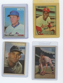 Vintage Set of Four 1960s/1970s Topps Collectible Baseball Cards