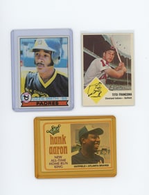 Vintage Set of Three Various Topps Collectible Baseball Cards