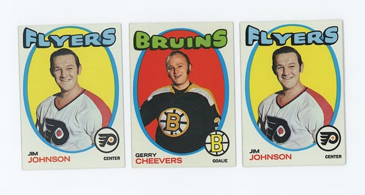 Vintage Set of Three 1970s Collectible Hockey Cards