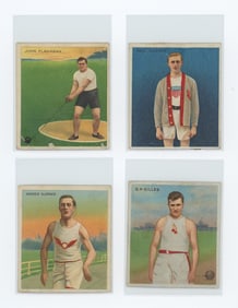 Vintage Set of Four 1910s Mecca Collectible Champions Cards