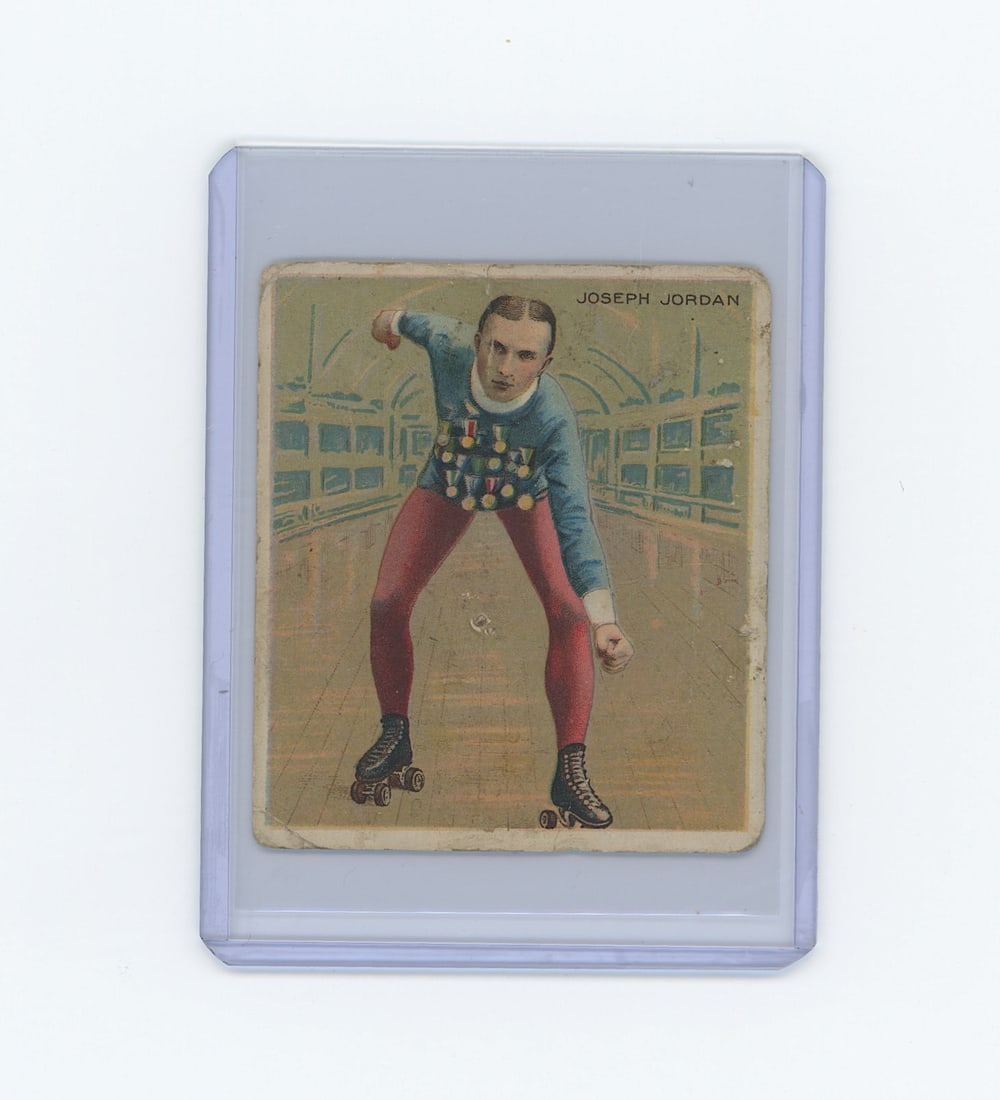 1910 Mecca tobacco trading card Joseph Jordan roller-skater: The provenance is from the estate of a deceased collector in South Florida. We have included quality images to show it's actual condition. This lot is located in Boca Raton, Fl and its shipment will b