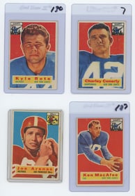 Vintage Set of Four 1956 Topps Collectible Football Cards