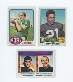 Vintage Set of Three 1970s Collectible Football Cards