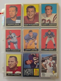 Vintage Set 1961 Topps Football Cards Collection