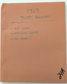 Vintage Set 1969 Topps Baseball Cards Collection