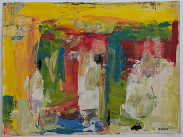 Vintage Abstract Expressionism Oil on Paper M. PRICE