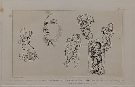 Quality Etching RAFFAELLO SANZIO Painted in 1807 - Printed in 1865