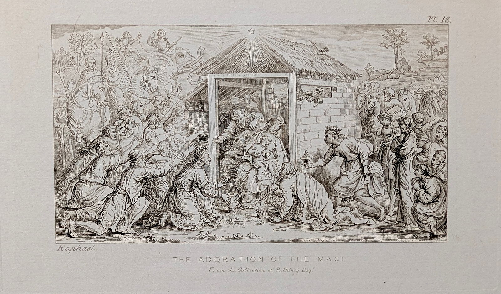 Quality Etching RAFFAELLO SANZIO Painted in 1807 - Printed in 1865: ABOUT PROVENANCE AND ATTRIBUTION: This item originates from the estate of a prominent Miami-based dealer and collector active throughout the 20th century. It comprises a wide variety of artworks and e