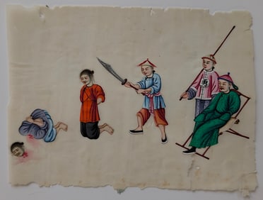 Antique Chinese Pith Rice Paper Painting