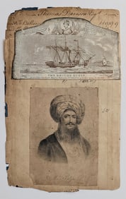 Antique Paper Sheet with Rare and Fine Art Ephemera Gravures