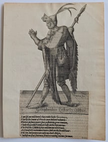 Antique Paper Sheet with Rare and Fine Art Ephemera Gravures