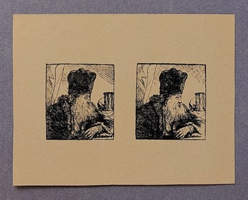 Antique Paper Sheet with Rare and Fine Art Ephemera Gravures