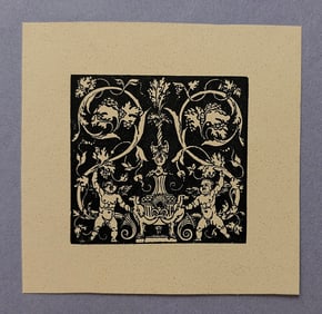 Antique Paper Sheet with Rare and Fine Art Ephemera Gravures