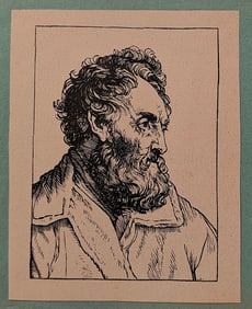 Antique Paper Sheet with Rare and Fine Art Ephemera Gravures