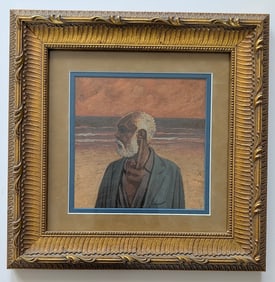 BRANCO Original Brazilian Artwork Portrait Native, Rio 2000, Framed