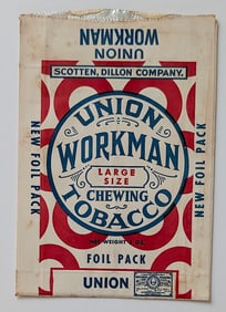 Vintage Union Workman Chewing Tobacco Empty Foil Pack