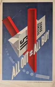 WW2 Era Propaganda Poster Government Bonds Original (No Reprod.)