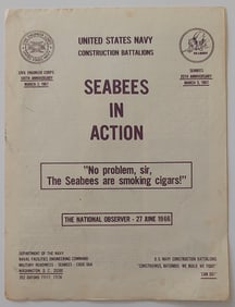 Scarce Original (No Reprod.) Ephemera SEABEES Civil Eng. Corps, US Navy