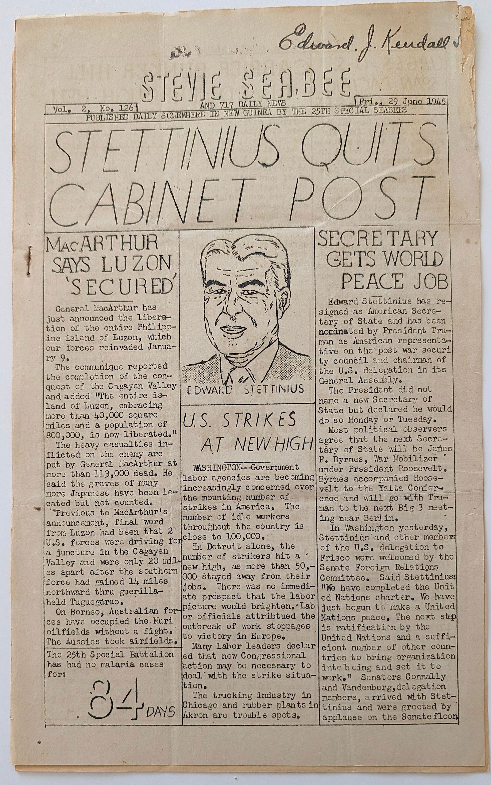 Scarce Original (No Reprod.) Ephemera SEABEES Civil Eng. Corps, US Navy: The provenance is from the estate of a deceased collector in South Florida. We have included quality images to show it's actual condition. This lot is located in Boca Raton, Fl and its shipment will b