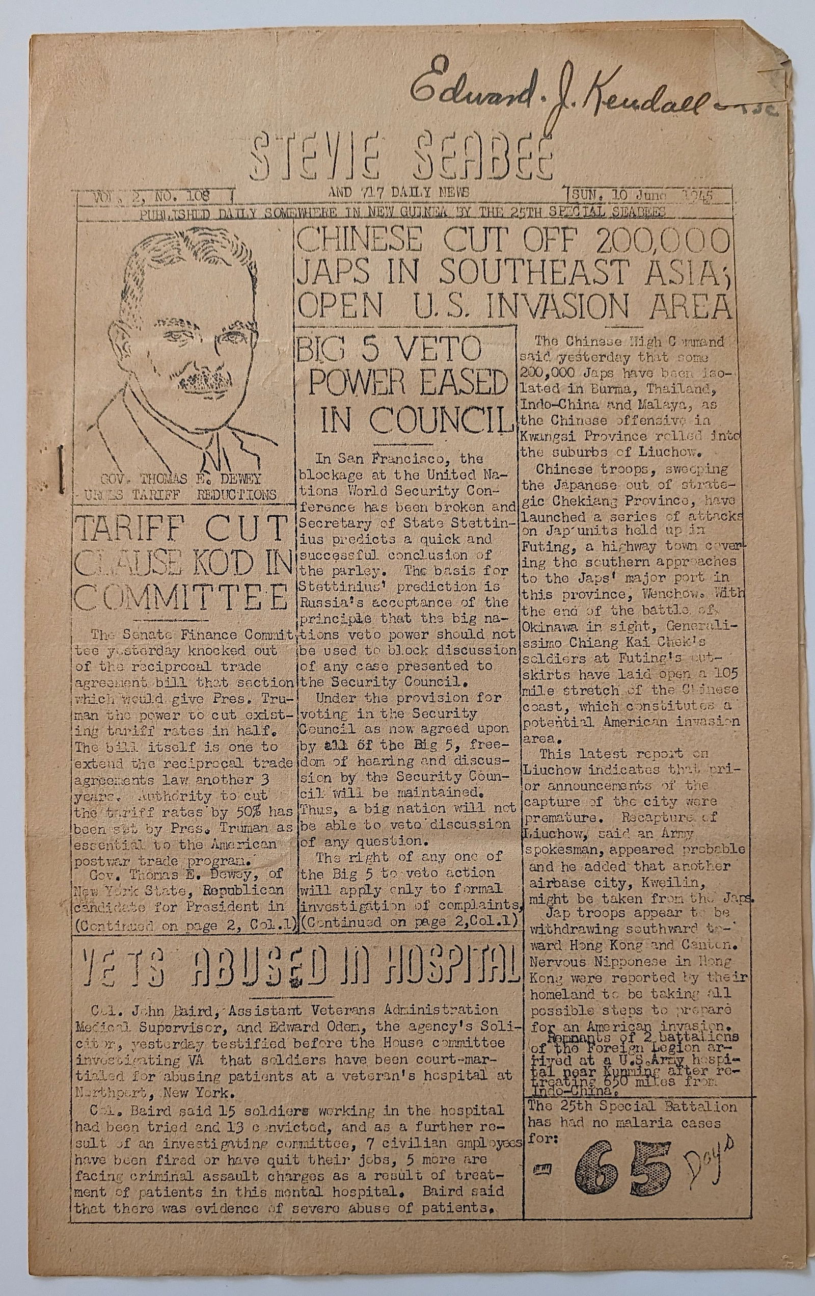 Scarce Original (No Reprod.) Ephemera SEABEES Civil Eng. Corps, US Navy: The provenance is from the estate of a deceased collector in South Florida. We have included quality images to show it's actual condition. This lot is located in Boca Raton, Fl and its shipment will b