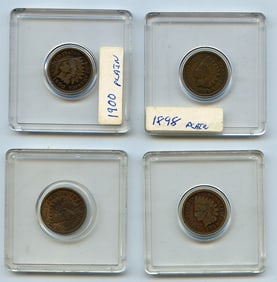 Set with Four INDIAN HEAD CENTS United States Mint - Collectors