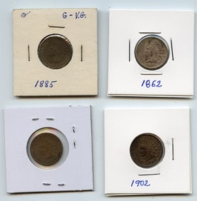 Set with Four INDIAN HEAD CENTS United States Mint - Collectors