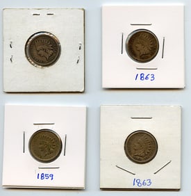 Set with Four INDIAN HEAD CENTS United States Mint - Collectors