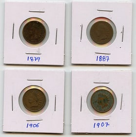 Set with Four INDIAN HEAD CENTS United States Mint - Collectors