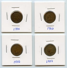 Set with Four INDIAN HEAD CENTS United States Mint - Collectors