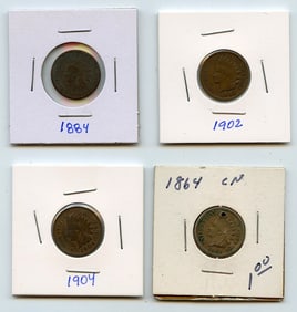 Set with Four INDIAN HEAD CENTS United States Mint - Collectors