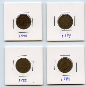 Set with Four INDIAN HEAD CENTS United States Mint - Collectors