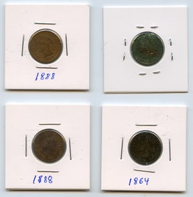 Set with Four INDIAN HEAD CENTS United States Mint - Collectors