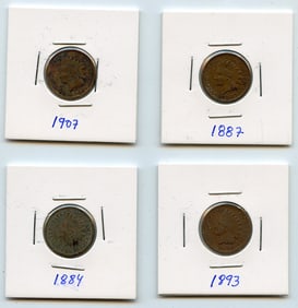Set with Four INDIAN HEAD CENTS United States Mint - Collectors