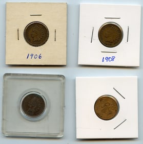 Set with Four INDIAN HEAD CENTS United States Mint - Collectors
