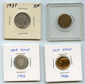 Set with Four Antique/Vintage American Coins - Collectors Opportunity